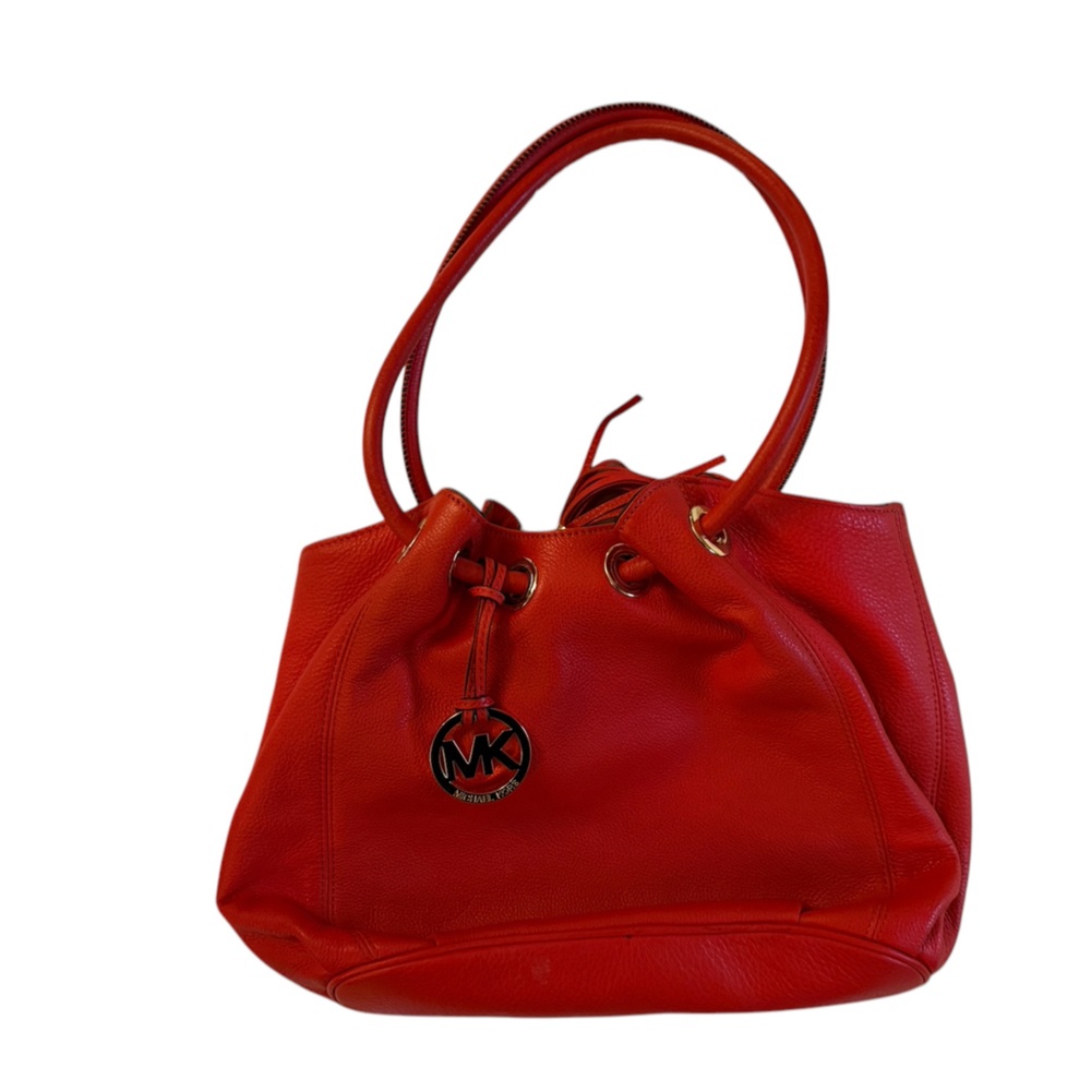 Michael Kors Mandarin East West Ring Tote Shoulder Handbag. Orange. Leather